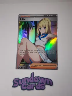 Lillie HOLO Full Art Pokemon Anime Waifu DIY Trainer Art card SC032 - Image 1