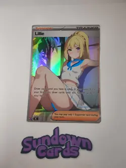 Lillie HOLO Full Art Pokemon Anime Waifu DIY Trainer Art card SC032 - Image 2