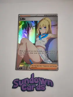 Lillie HOLO Full Art Pokemon Anime Waifu DIY Trainer Art card SC032 - Image 3
