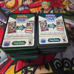 2 stacks of Pokemon Online Code Cards Bulk Lot From Many Mixed Sets UNUSED Card - Image 1