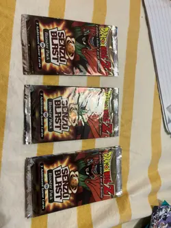 3 Pack Lot Dragon Ball Z Senzu Blast Booster World Games Score Promo Card DBZ - Image 1
