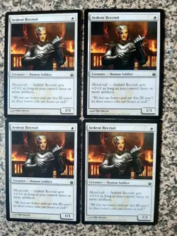 MTG 4 x Ardent Recruit - Mirrodin Besieged - Image 1