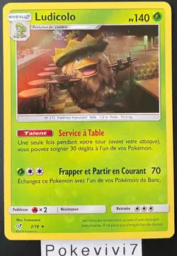 Carte Pokemon LUDICOLO 2/18 Holo Detective Pikachu Soleil et Lune SL FR NEUF - Image 1