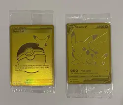 Pokemon Celebrations 25th Anniversary Gold Promos - Pikachu V & Poke Ball SEALED - Image 1
