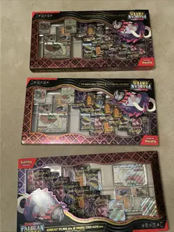 LOT OF 3 Pokemon Paldean Fates Great Tusk Iron Threads EX Premium Collection - Image 2