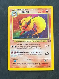 Pokemon TCG 1999 Flareon 3/64 & Vaporeon 12/64 JungleUnlimited Holo Rares HP - Image 3