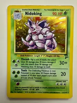 Nidoking - Base Set 2 Holo - 11/130 Pokemon Card - Good Condition - Image 1