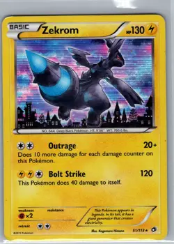 Zekrom 51/113 Holo Legendary Treasures - Pokemon Card - LP - Image 1