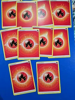 Pokemon TCG Basic Fire Energy Card Lot - Qty 10 (Buy 3, Get 1 Free, Add 4) - Image 1