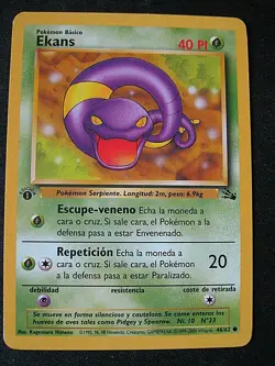 EKANS 1999 POKEMON Fossil 1st Edition SPANISH #46 EX-NM! Vintage - Image 1