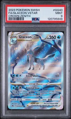 Glaceon VSTAR GG40/GG70 PSA 9 SWSH Crown Zenith Pokemon Card Game - Image 1