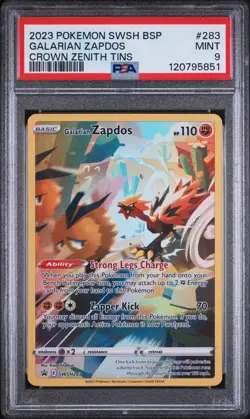 Galarian Zapdos SWSH283 PSA 9 Black Star Promo Crown Zenith Pokemon Card Game - Image 1