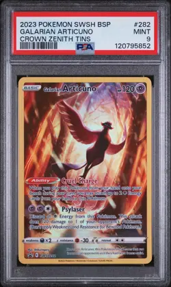 Galarian Articuno SWSH282 PSA 9 Black Star Promo Crown Zenith Pokemon Card Game - Image 1