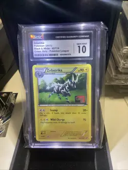 Zebstrika GRADED 10 Pokemon Card Black & White 2011 Cross Holo Pokemon League - Image 1