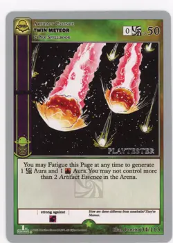 Twin Meteor Silver Border Playtester Metazoo Nightfall Card RARE 1 of 70 - Image 1