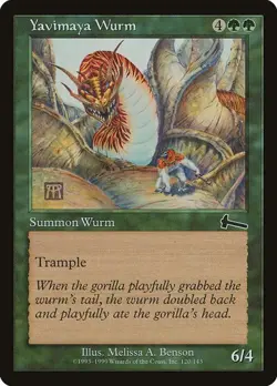 Yavimaya Wurm - Foil Urza's Legacy MP MTG - Image 1