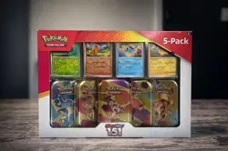 ✨ Pokemon Scarlet & Violet - 151 (5-Pack) Mini Tins w/ 4 Promos ✨ - Image 1