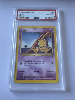 2000 POKEMON GAME BASE II #65 ABRA BASE II PSA 8 - Image 1