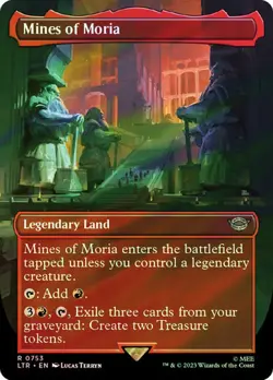 MTG MINES OF MORIA SURGE FOIL BORDERLESS The Lord of the Rings NM - Image 1