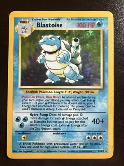 Blastoise 2/102 Holo HP Pokemon TCG Base Set WOTC HP - Image 1