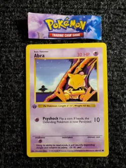 Abra - 43/102 - Pokemon Base Set Shadowless 1st Edition Card WOTC NM - Image 1