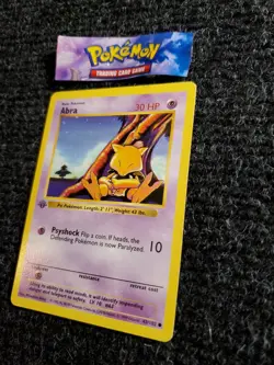 Abra - 43/102 - Pokemon Base Set Shadowless 1st Edition Card WOTC NM - Image 2