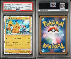 2017 Pokemon Japanese Pikachu Promo Card Friendly Shop 179/SM-P PSA 10 GEM MINT - Image 2