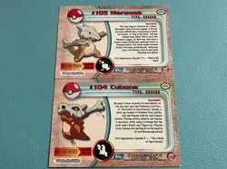 Topps Pokemon Cards Cubone And Marowak Lot 2 Card Evolution Bundle - Image 2