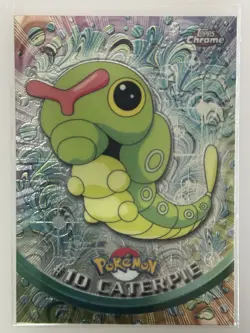 2000 Topps Chrome Pokemon Caterpie #10 Base Card - Vintage - Image 1