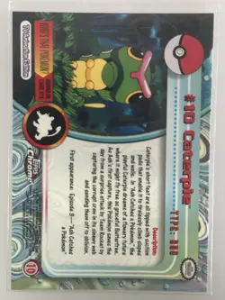 2000 Topps Chrome Pokemon Caterpie #10 Base Card - Vintage - Image 2