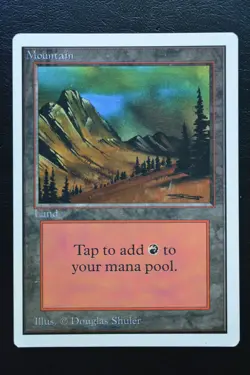 Magic The Gathering MTG MOUNTAIN (C) Unlimited Edition MP Moderately Played - Image 1