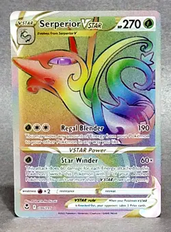 Pokemon Serperior VSTAR 196/195 Secret Rare Silver Tempest NM - Image 1