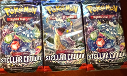 Pokemon Stellar Crown - 3- Factory Sealed Booster Pack Bundle - English - Image 1