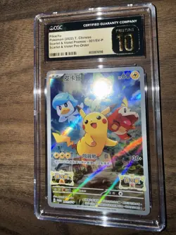 Pokemon TCG NM Chinese Pikachu 001/Sv-p Promo Scarlet & Violet CGC 10 Pristine - Image 3