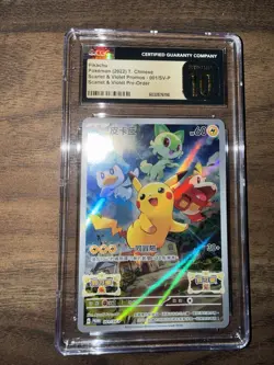 Pokemon TCG NM Chinese Pikachu 001/Sv-p Promo Scarlet & Violet CGC 10 Pristine - Image 4