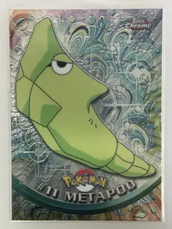2000 Topps Chrome Pokemon #11 Metapod Base TV Animation - Image 1