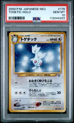 PSA 10 Togetic Neo 1 #176 Neo Genesis Japanese Pokemon Card Holo GEM MINT - Image 1