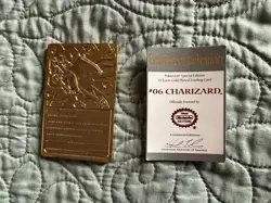 Pokemon Burger King Charizard #06 23K Gold Plated Card 1999 With Pokeball - Image 2