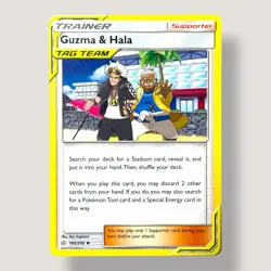 Pokemon TCG - Guzma & Hala 193/236 Tag Team Cosmic Eclipse Sun & Moon Card (NM) - Image 1