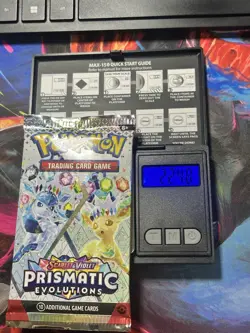 GOD PACKU 🔥22.48g🔥VERY HEAVY Prismatic Evolutions Pokemon Sealed Booster Pack - Image 1