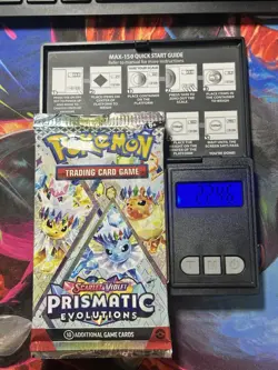 GOD PACKU 🔥22.46g🔥VERY HEAVY Prismatic Evolutions Pokemon Sealed Booster Pack - Image 1