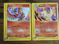 Pokemon 2002 BlackStar Promo #52&53 Rapidash & Ho-oh*Pokemon center Stamp* Read - Image 1