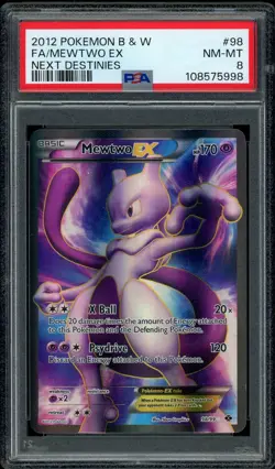 Pokemon PSA 8 Mewtwo EX 98/99 Black & White Next Destinies Full Art Near Mint - Image 1