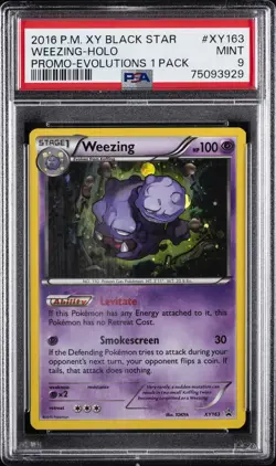2016 POKEMON XY BLACK STAR PROMO #XY163 WEEZING-HOLO PSA 9 - Image 1