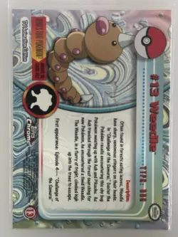 2000 Topps Chrome Pokemon Weedle #13 Base TV Animation Edition - Image 2