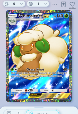 Pokemon TCG POCKET - Whimsicott Full Art 2⭐,Mega-Rising, English - Image 1
