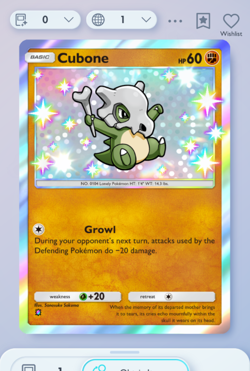 Pokemon TCG POCKET - Cubone Shiny 1⭐, Celestial Guardians, English - Image 1