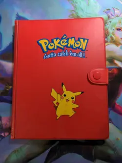 Vintage 1999 Pokemon Pikachu Red Binder TCG Album 30 Page Card Holder - Image 1