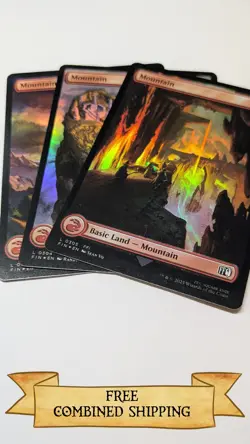 Magic The Gathering: 3x Final Fantasy Full Art Foil Mountain - Image 1