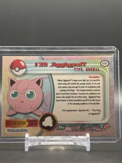 Topps Pokemon Jigglypuff #39 1999 TV Animation Edition Non Holo Green Logo NM - Image 2